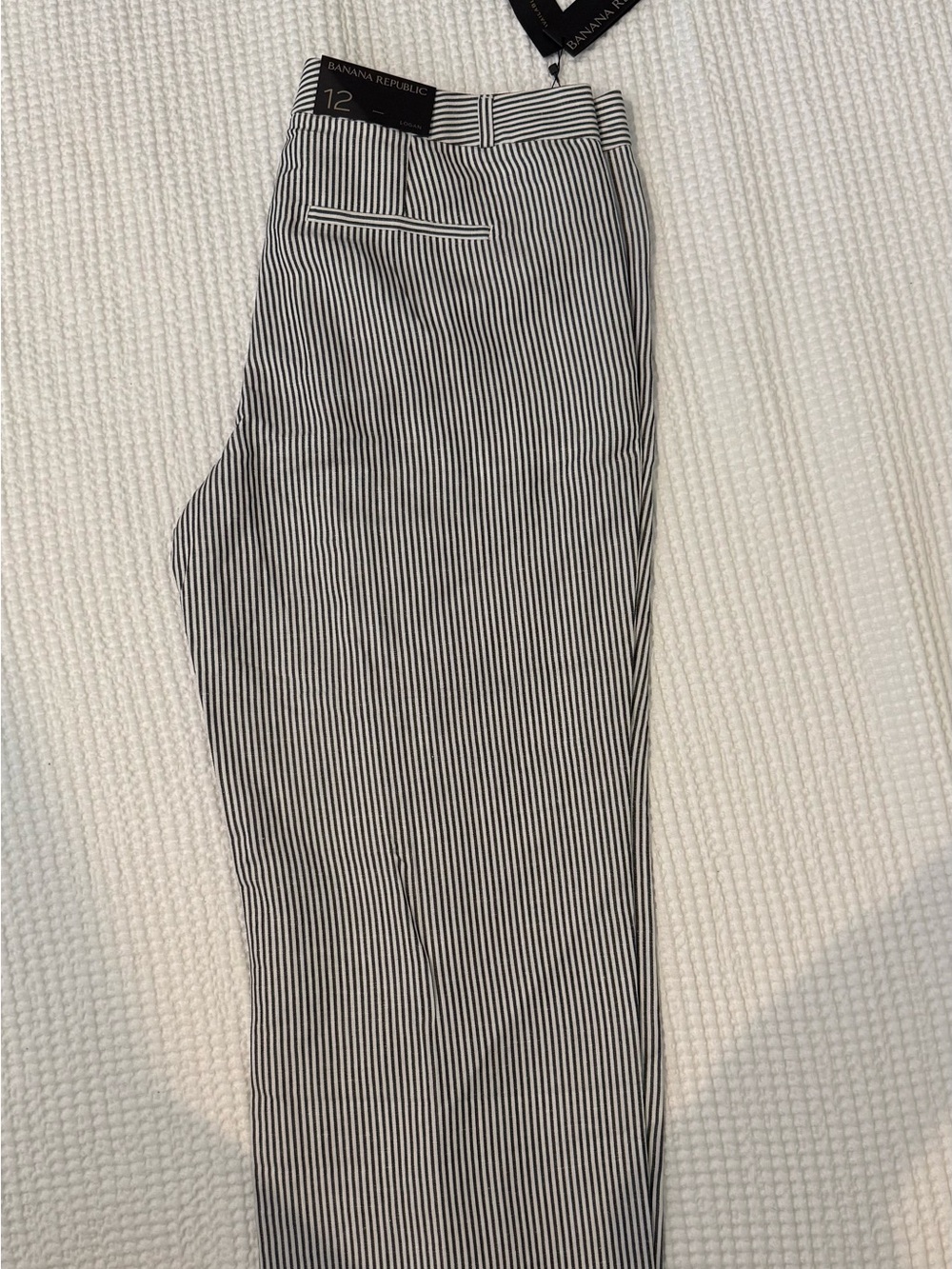 Banana Republic Black & White Pinstripe Trousers